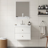 24'' Bathroom Vanity with Sink, 2 Fluted Drawers