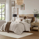 Nuetual Ivory Modern Polyester Chenille Comforter Set