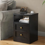 Wholesale Modern Black Nightstand with Door & Open Shelf