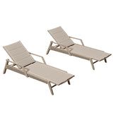 PURPLE LEAF Sanori Outdoor Chair Chaise Lounge Sun Lounges Aluminum Poolside Adjustable Reclining Patio Set of 2
