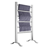 Naple Series 6-Bar Aluminum Wall Mounted/Free Standing Electric Towel Warmer Rack with Leg Attachment in Matte Finish