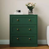 3 Drawer Nightstand, Large Bedside Table with Golden Round