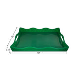 Spangle Scalloped Tray Green