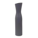 Larek Asymmetrical Charcoal Gray Contemporary Ceramic Short Vase