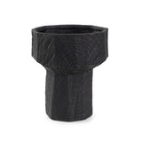 Faux Bois Tall Bowl in an Ebony Finished Polyresin