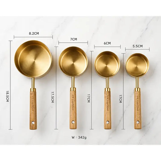 Mixora Gold Stainless Steel Measuring Cups Set
