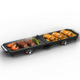 Electric Griddle Flat Grill with 2 Adjustable Temp Knobs