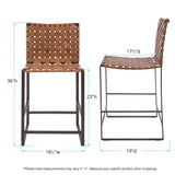 Irving Woven Leather Counter Stool