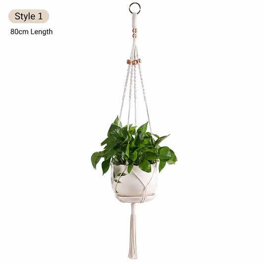 Macrame Hanging Plant Holder Cotton Rope Basket