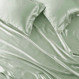 Wrinkle-Free Solid Satin Luxury Sheet Set, Sage