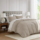 Waffle Weave Textured Duvet Cover Set, Neutral