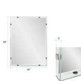 Vivaldo Floating Vanity Mirror with Glass Box Frame