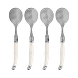 Laguiole Soup Spoons Set of 4 with Faux Ivory Handles