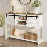 Console Table with Storage Shelf & Sliding Barn Door
