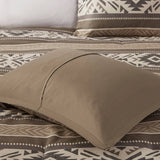 Wholesale 5 Piece Geometric Stripe Herringbone Comforter Set, Brown