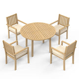 4-Seater All Weather Acacia Wood Patio Dining Set