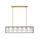 Open Cage 6-Globe Modern Industrial Chandelier