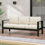 Patio Furniture Aluminum Sofa, Outdoor 3 Seats Couch