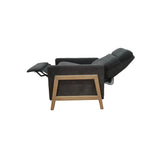 Modern Accent Chair Recliner with Wood Frame, Grey*