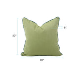 20 x 20 Outdoor Pillow with Dec Cord- Seascape Moss- Poly Insert