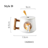 Shiba Inu Mug with Lid and Spoon Ceramic Cup