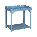 Scalloped Rectangle Side Table Light Blue