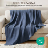 Waffle Weave Cotton Bedding Blanket, Indigo Blue