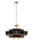 Grand Lotus Large Black Chandelier