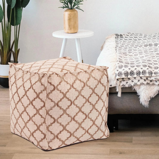Square Pouf Moroccan Gold