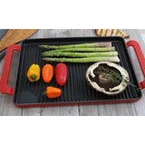 Chasseur French Enameled Cast Iron 14-inch Grill Red