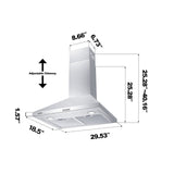 CIARRA Powerful Set: 30 Inch Wall Mount Range Hood + 30 Inch Built-In Induction Cooktop（CAS75206P+CABIH304B）