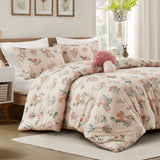 Mushroom Floral Garden Kid's Comforter Set, Blush