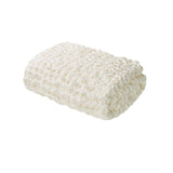 Handmade Chenille Chunky Knit 50x60 Throw, Ivory