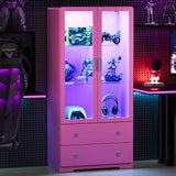 64'' Tall Display Cabinet with Acrylic Doors and Led Lights