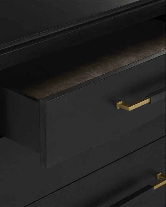 Verona Black Six-Drawer Chest