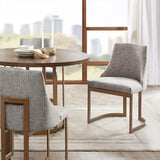 Wholesale [Set of 2] Metal Round Base Dining Chair, Grey