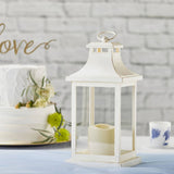 LED Vintage Ivory Lantern with Flameless Candle