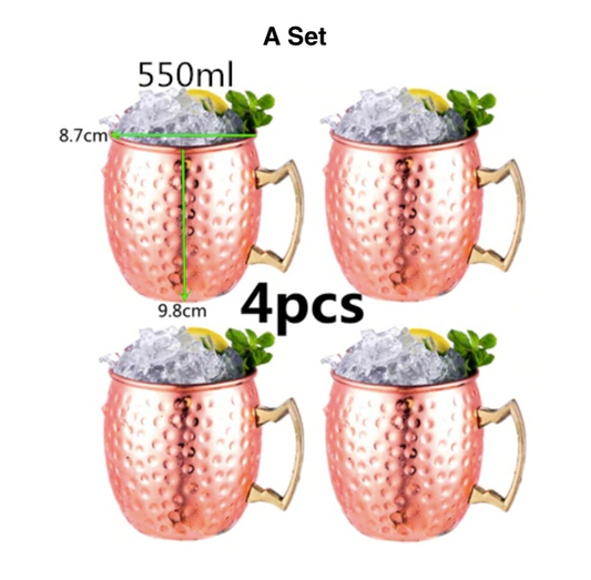 4pcs 550ml Copper Moscow Mule Mug Set