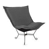 Scroll Puff Chair Titanium- Barbet Charcoal/Black