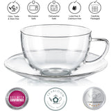 Teabloom Kyoto Glass Tea Cup & Saucer Set of 2