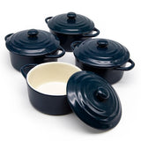 Kook Mini Ceramic Casserole Dishes with Lids, 4-Pack