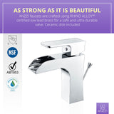 ANZZI Forza Elegant Low-Arc Faucet (4.29" H), Single Hole, WaterSense Certified, Rhino Alloy Solid Brass, Various Finishes