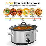 Slow Cooker 4QT, Mini Food Warmer with 3 Heating Settings