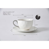 Salerno White Porcelain Teacup & Saucer Set