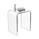 Acrylic End Table Clear Coffee Table with Waterfall Edges