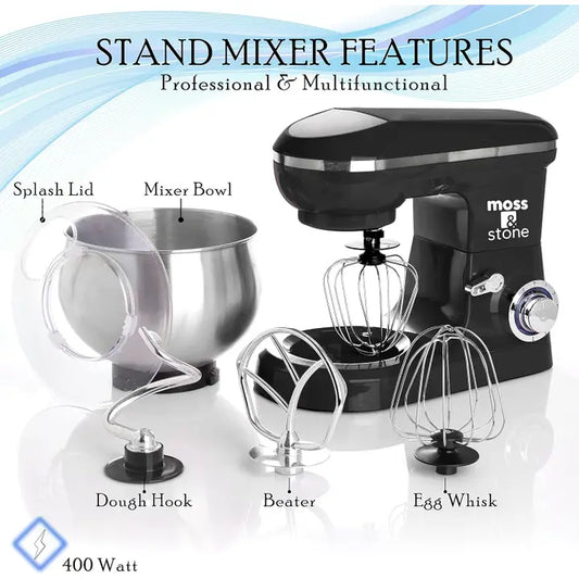 5.5QT 6-Speed Stand Mixer with Stainless Bowl