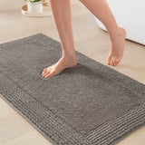 100% Cotton Tufted 3000 Gsm Reversible Bath Rug, Charcoal