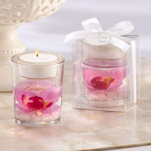 Elegant Orchid Tea Light Holder Wedding Favor