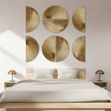 Half Moon Phrases Round 2-piece Metal Wall Decor Set, Gold