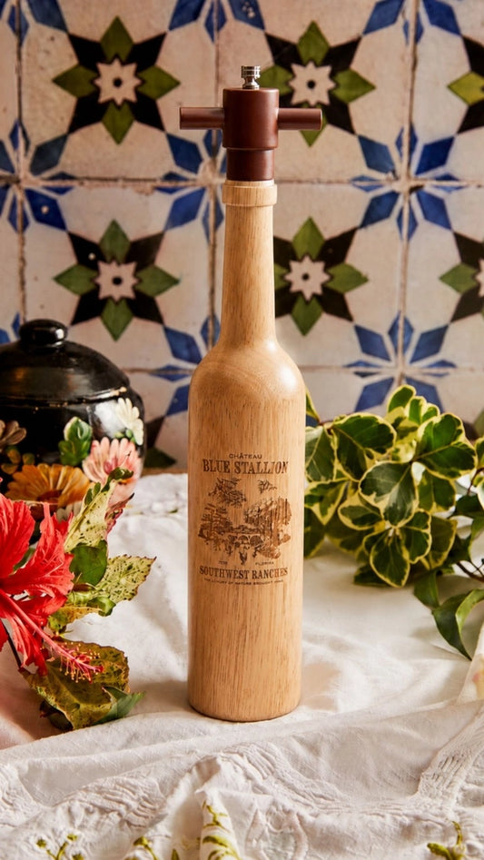 Chateau Blue Stallion Wood Pepper Mill